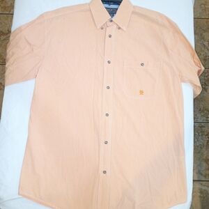 Cubavera Light Orange Casual Button-Down Shirt